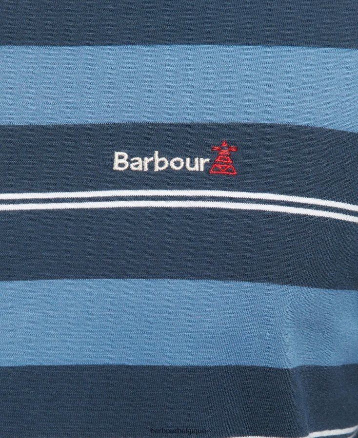 vêtements Barbour t-shirt à rayures kendray murmure blanc Hommes T2L6ZP819