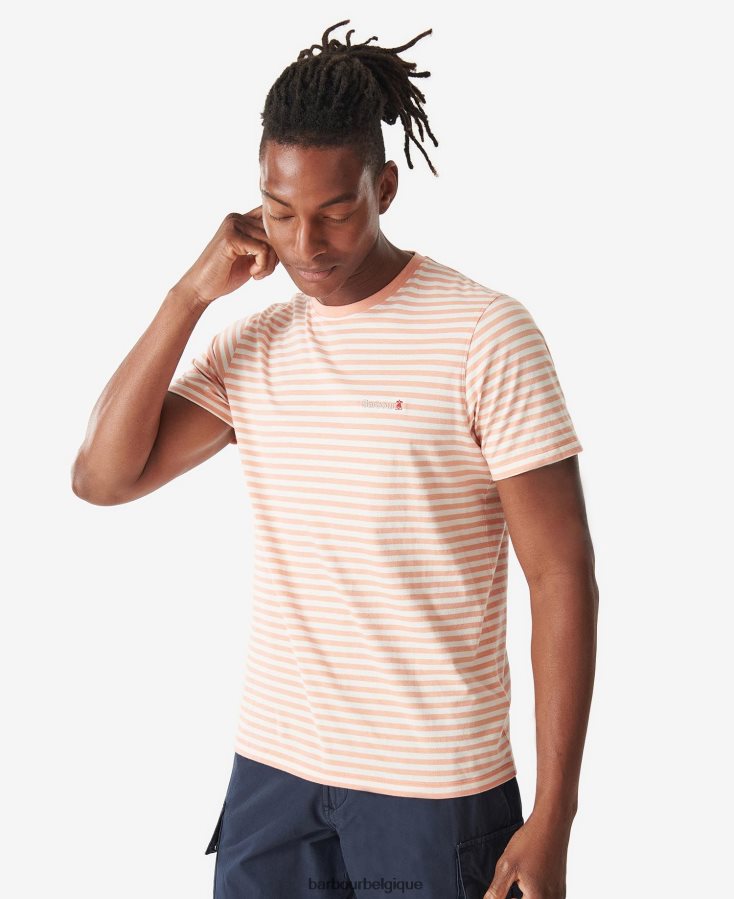 vêtements Barbour t-shirt à rayures orange fané Hommes T2L6ZP957