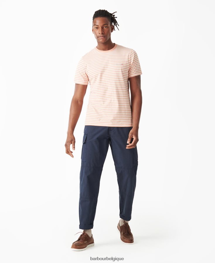 vêtements Barbour t-shirt à rayures orange fané Hommes T2L6ZP957