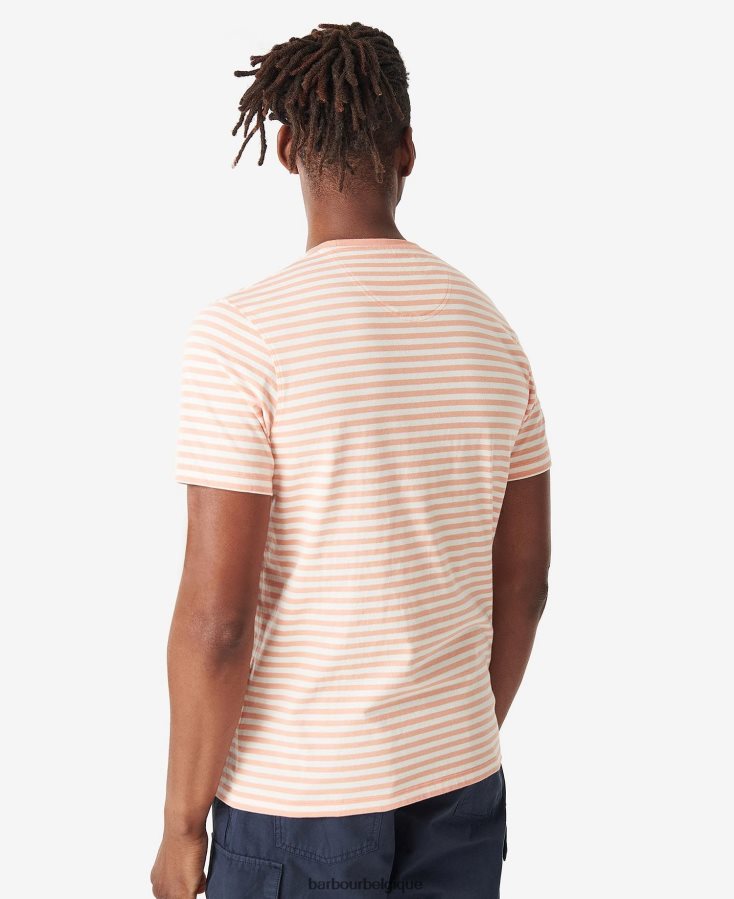 vêtements Barbour t-shirt à rayures orange fané Hommes T2L6ZP957
