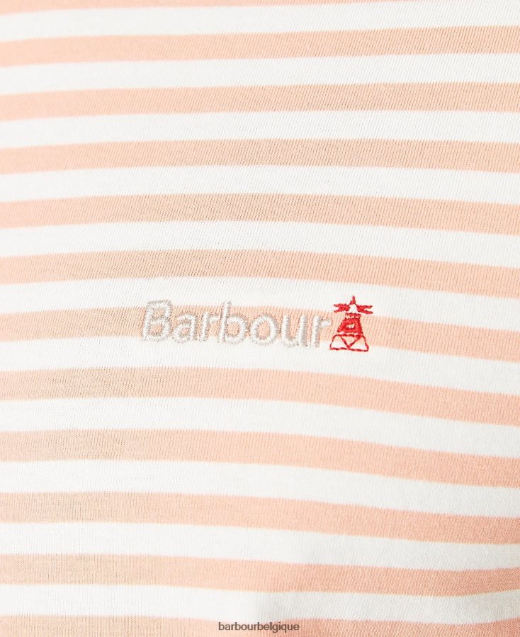 vêtements Barbour t-shirt à rayures orange fané Hommes T2L6ZP957