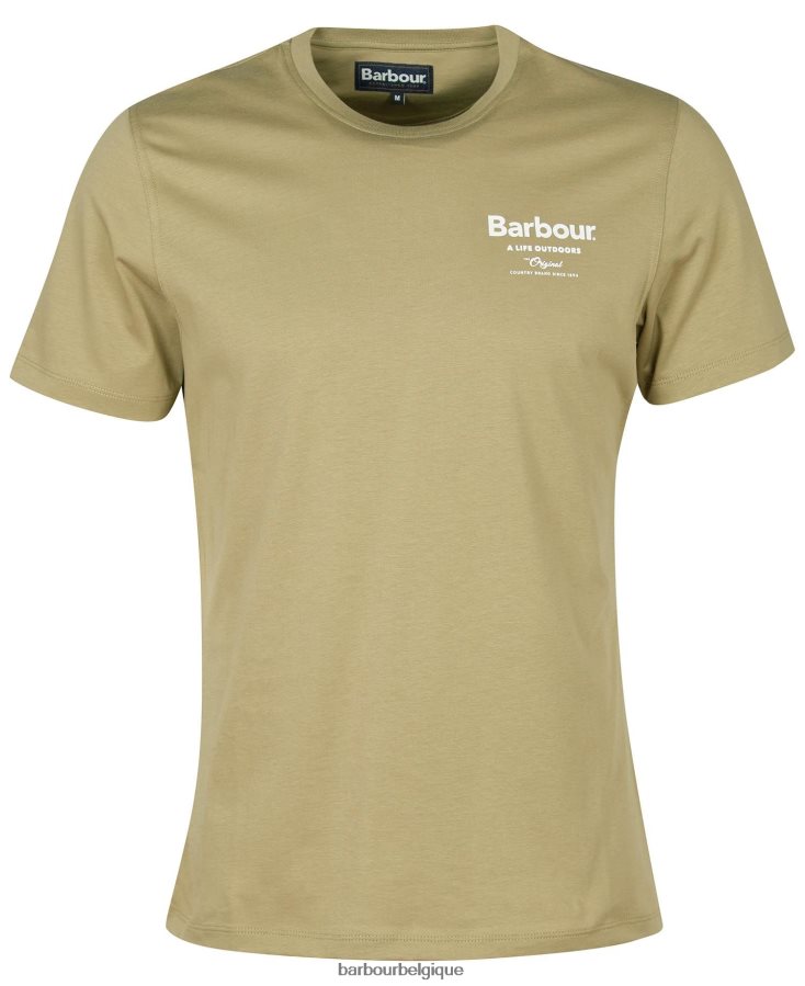 vêtements Barbour t-shirt satley à imprimé graphique olive blanchie Hommes T2L6ZP814