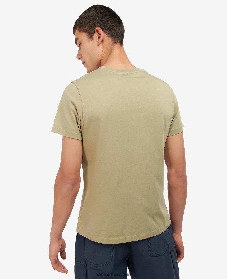 vêtements Barbour t-shirt satley à imprimé graphique olive blanchie Hommes T2L6ZP814