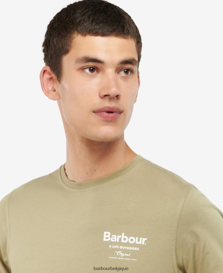 vêtements Barbour t-shirt satley à imprimé graphique olive blanchie Hommes T2L6ZP814