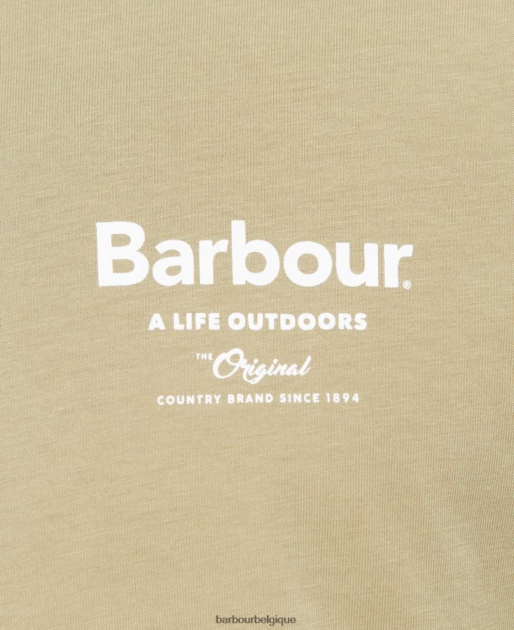 vêtements Barbour t-shirt satley à imprimé graphique olive blanchie Hommes T2L6ZP814