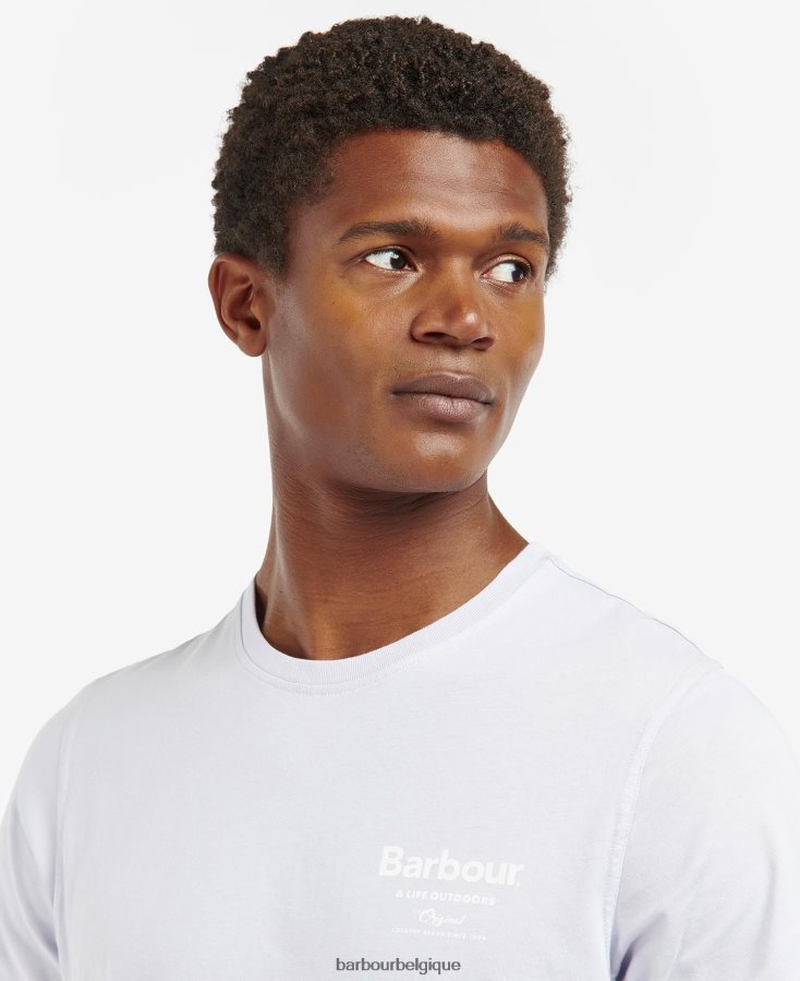 vêtements Barbour t-shirt satley à imprimé graphique olive blanchie Hommes T2L6ZP964