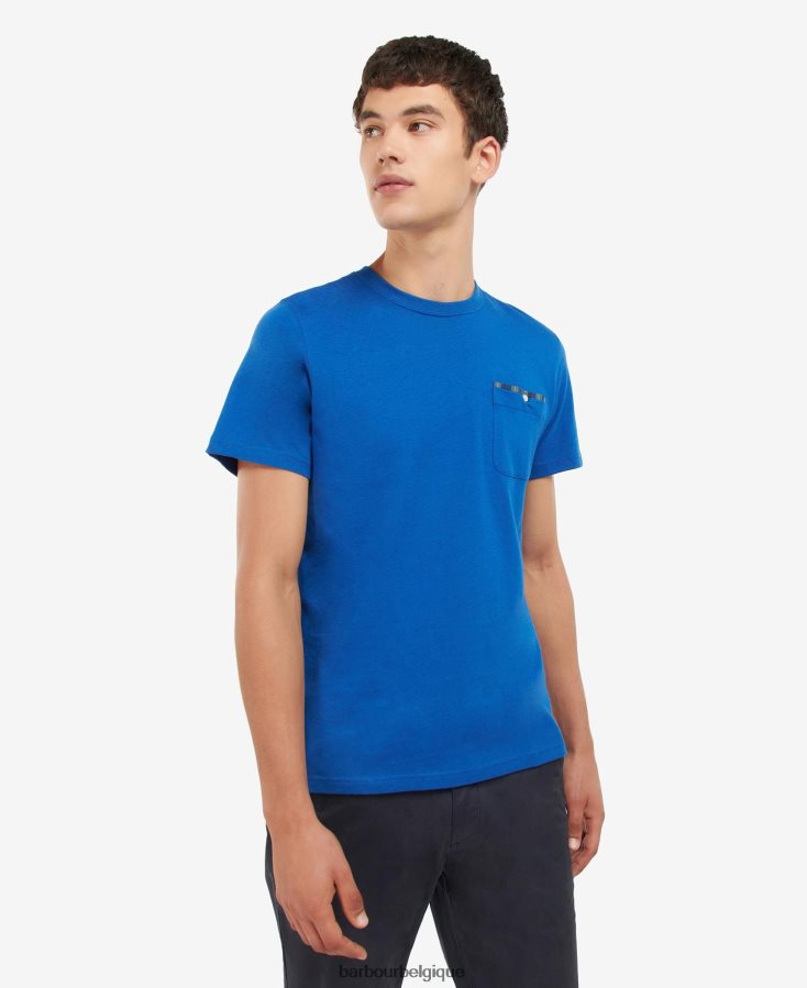 vêtements Barbour t-shirt tayside bleu monaco Hommes T2L6ZP947