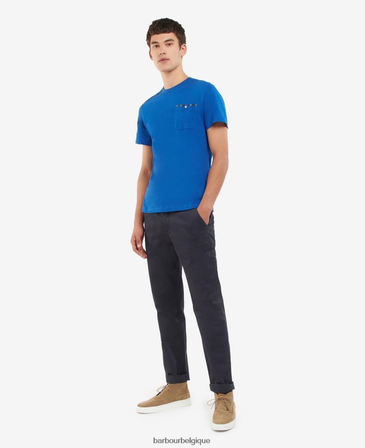 vêtements Barbour t-shirt tayside bleu monaco Hommes T2L6ZP947