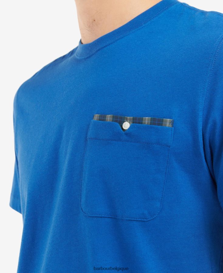vêtements Barbour t-shirt tayside bleu monaco Hommes T2L6ZP947