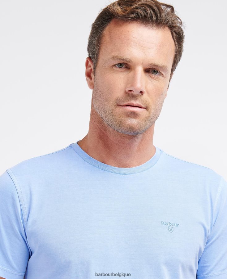 vêtements Barbour t-shirt teint en pièce ciel Hommes T2L6ZP784