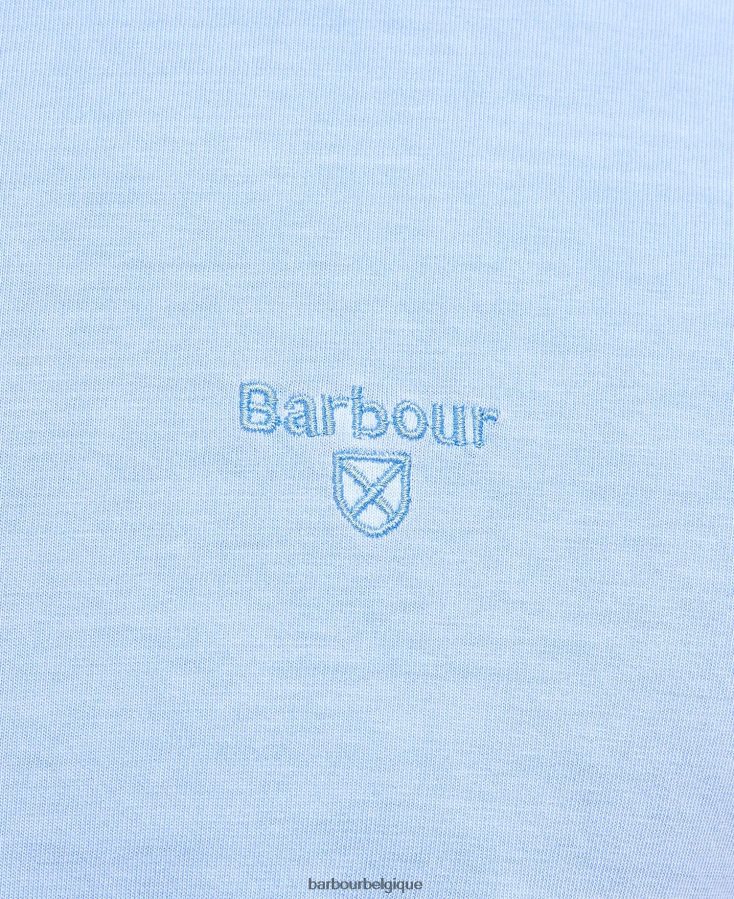 vêtements Barbour t-shirt teint en pièce ciel Hommes T2L6ZP784