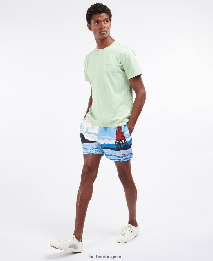 vêtements Barbour t-shirt teint en pièce ciel Hommes T2L6ZP800