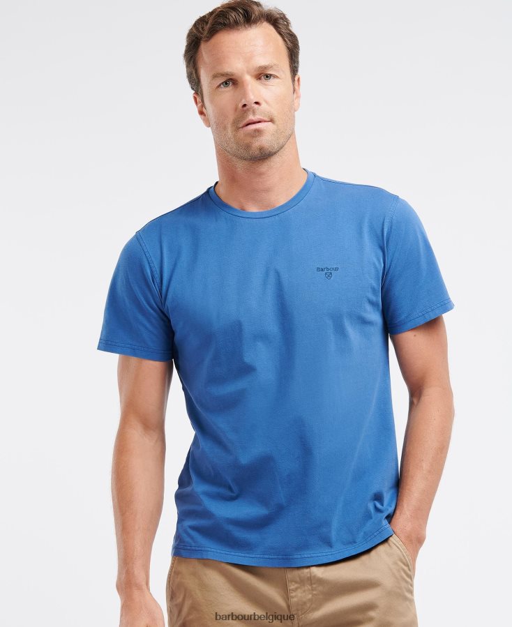 vêtements Barbour t-shirt teint en pièce ciel Hommes T2L6ZP862