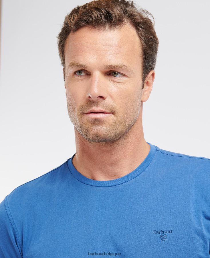 vêtements Barbour t-shirt teint en pièce ciel Hommes T2L6ZP862