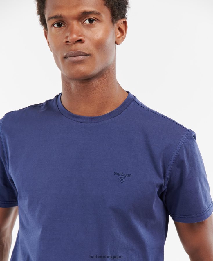 vêtements Barbour t-shirt teint en pièce ciel Hommes T2L6ZP884