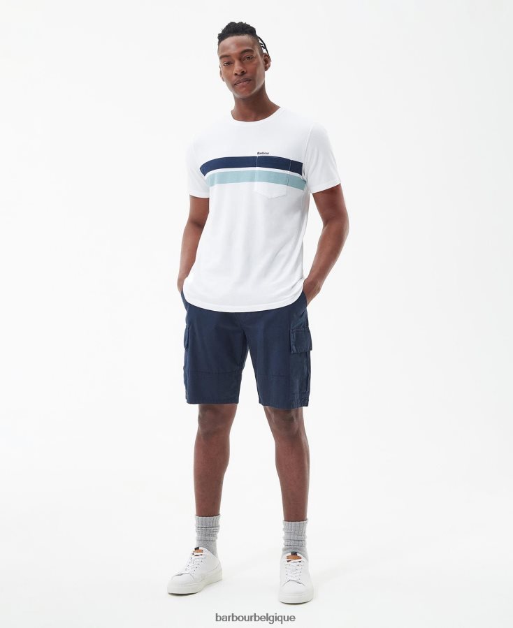 vêtements Barbour t-shirt tindale blanc classique Hommes T2L6ZP776