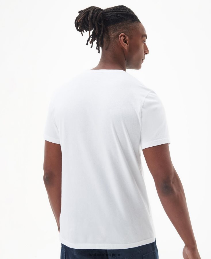 vêtements Barbour t-shirt tindale blanc classique Hommes T2L6ZP776