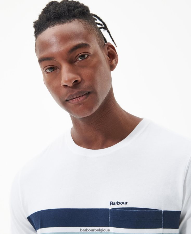 vêtements Barbour t-shirt tindale blanc classique Hommes T2L6ZP776