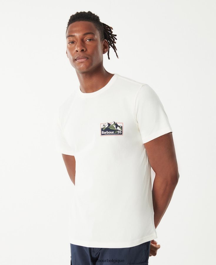 vêtements Barbour t-shirt verre murmure blanc Hommes T2L6ZP755