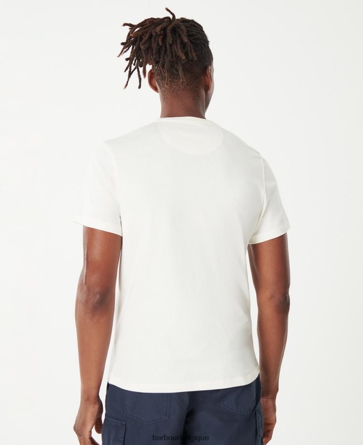 vêtements Barbour t-shirt verre murmure blanc Hommes T2L6ZP755
