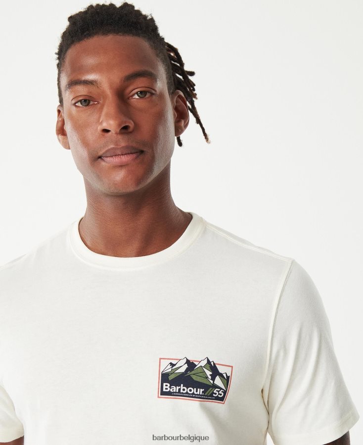 vêtements Barbour t-shirt verre murmure blanc Hommes T2L6ZP755