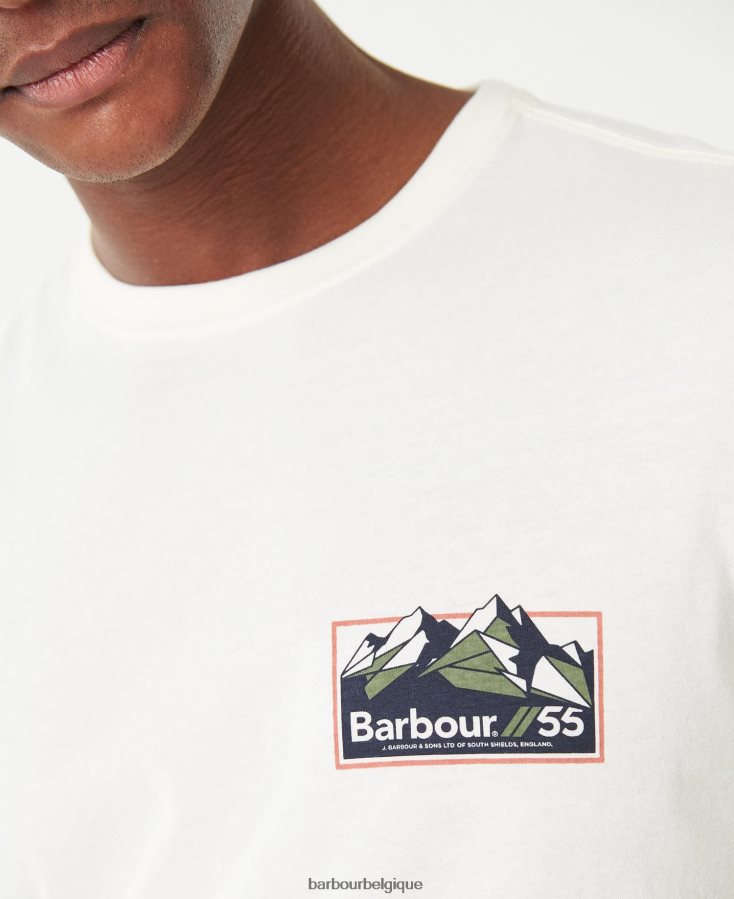 vêtements Barbour t-shirt verre murmure blanc Hommes T2L6ZP755
