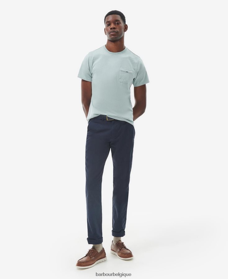 vêtements Barbour t-shirt woodchurch blanc classique Hommes T2L6ZP791