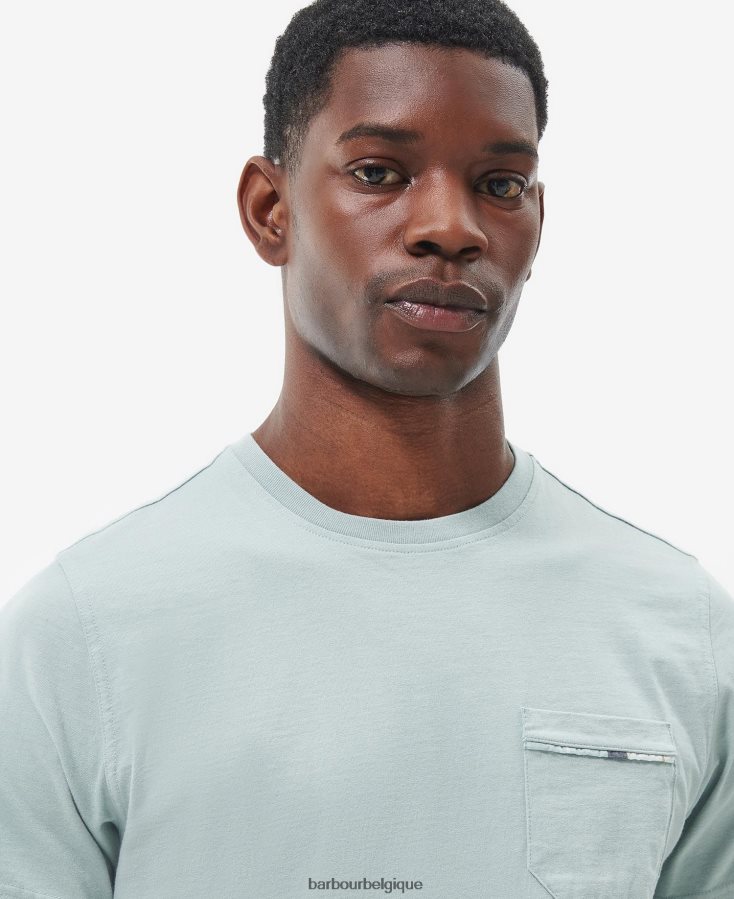 vêtements Barbour t-shirt woodchurch blanc classique Hommes T2L6ZP791