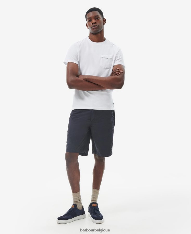 vêtements Barbour t-shirt woodchurch blanc classique Hommes T2L6ZP859