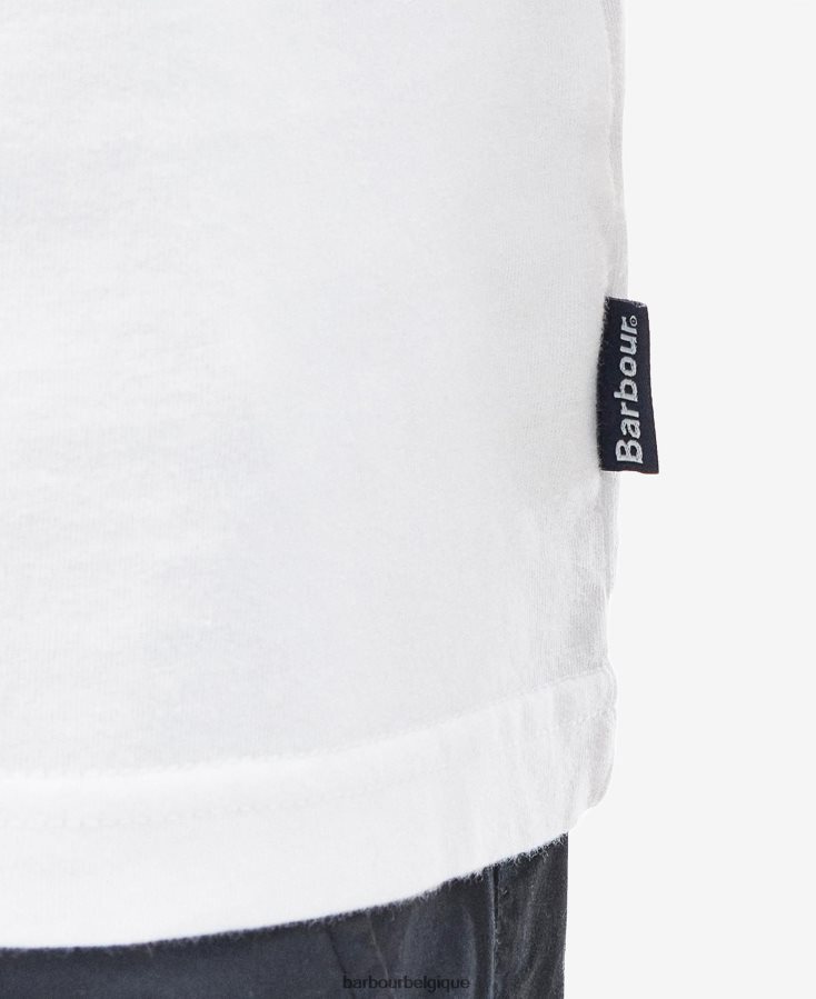 vêtements Barbour t-shirt woodchurch blanc classique Hommes T2L6ZP859