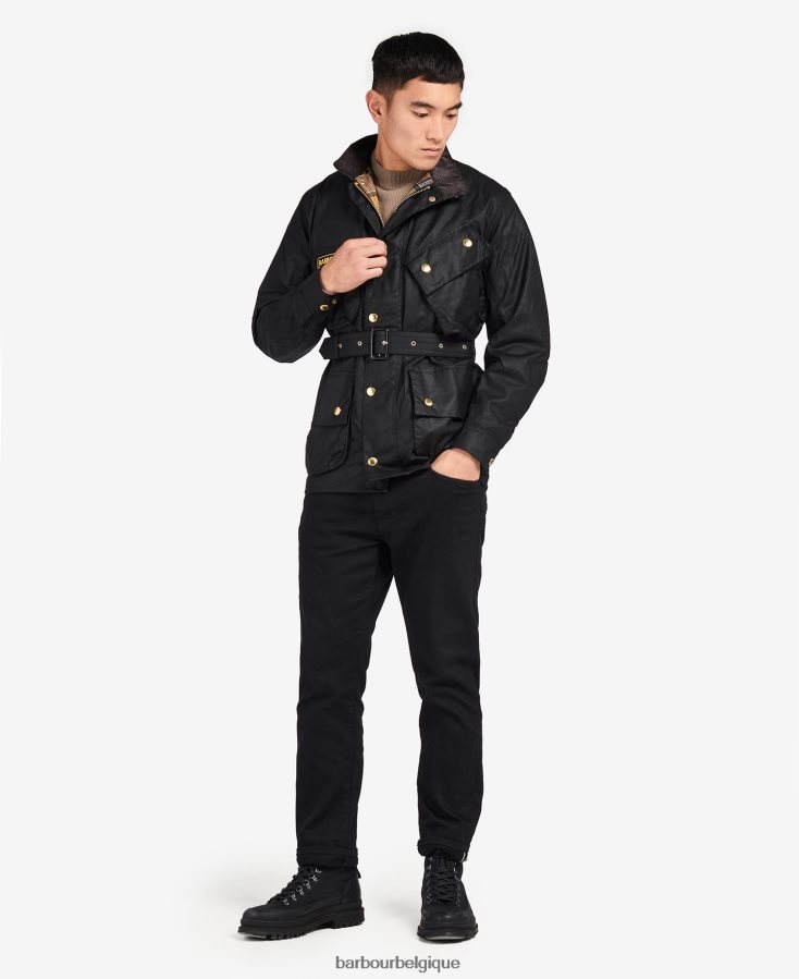 vêtements Barbour veste cirée d\'origine noir Hommes T2L6ZP7