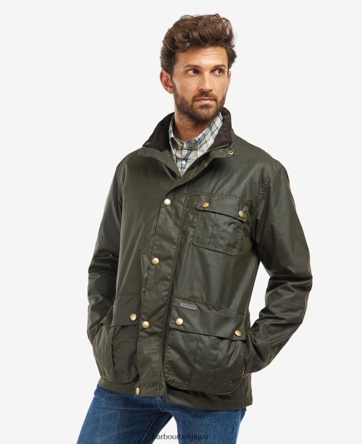 vêtements Barbour veste cirée dunlin olive/tartan classique Hommes T2L6ZP26