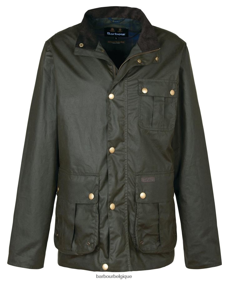 vêtements Barbour veste cirée dunlin olive/tartan classique Hommes T2L6ZP26