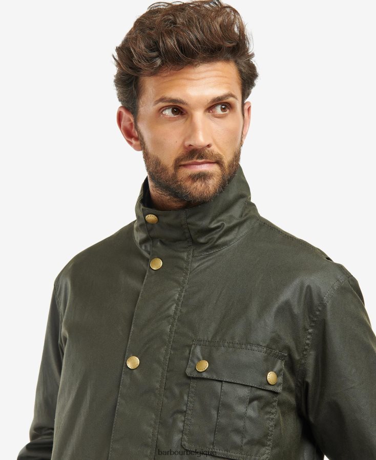 vêtements Barbour veste cirée dunlin olive/tartan classique Hommes T2L6ZP26
