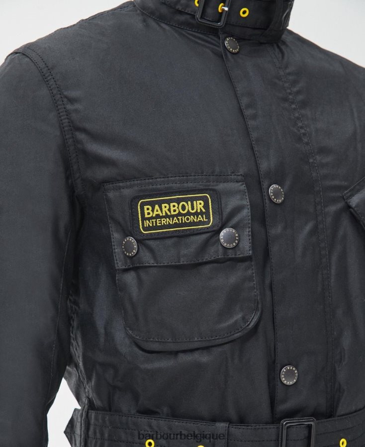 vêtements Barbour veste cirée internationale slim noir Hommes T2L6ZP14