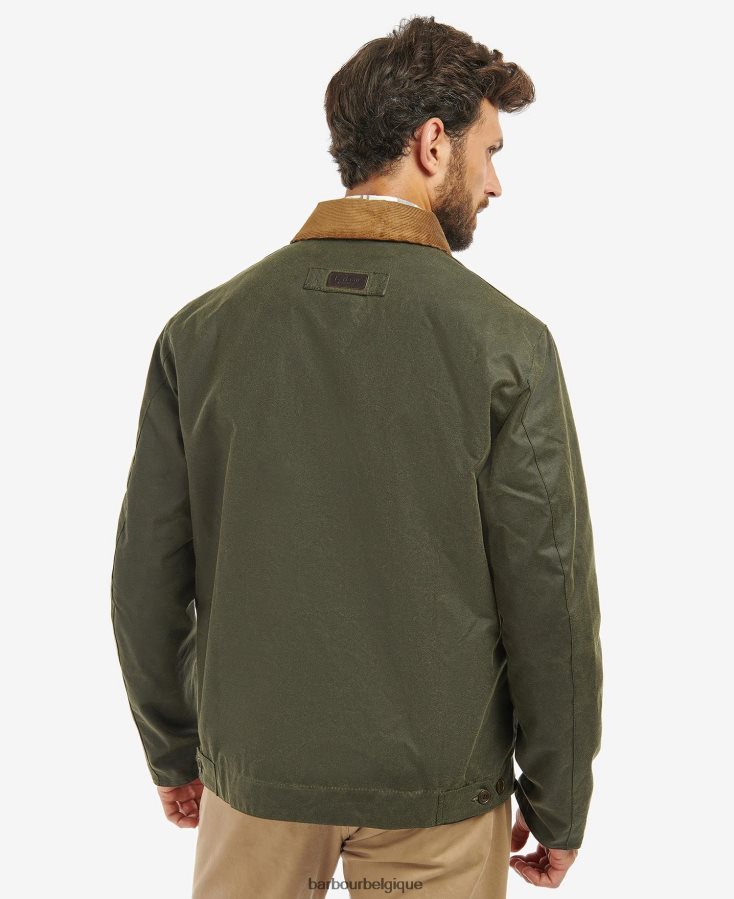 vêtements Barbour veste cirée milton fougère/tartan classique Hommes T2L6ZP58