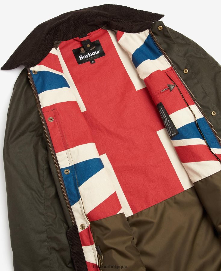 vêtements Barbour veste cirée union jack ashby en édition limitée olive Hommes T2L6ZP3