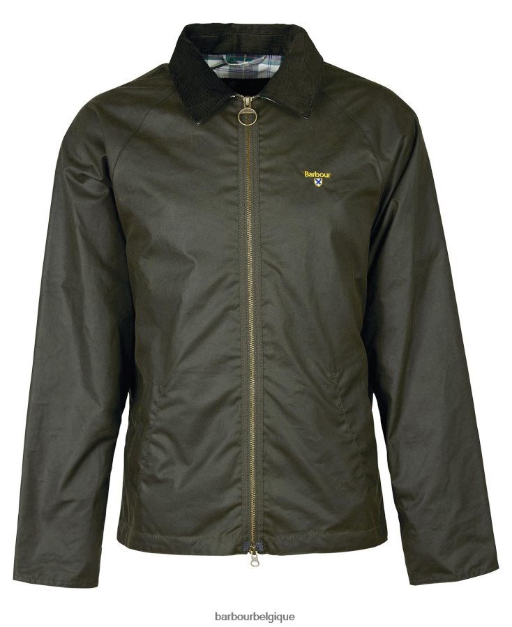 vêtements Barbour veste de cire d\'université tartan marine/lierre Hommes T2L6ZP54