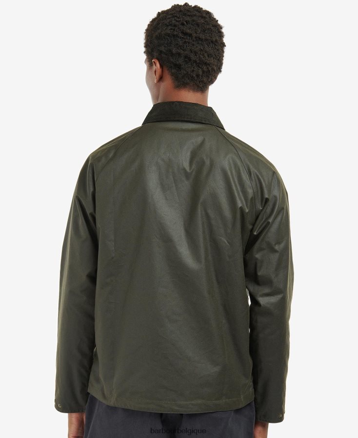 vêtements Barbour veste de cire d\'université tartan marine/lierre Hommes T2L6ZP54