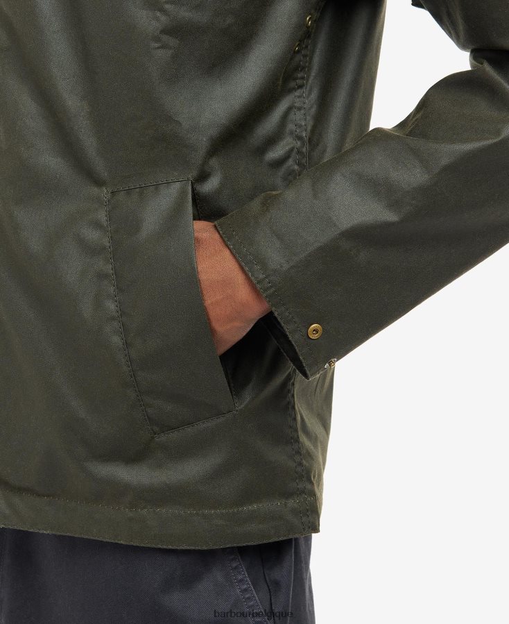 vêtements Barbour veste de cire d\'université tartan marine/lierre Hommes T2L6ZP54