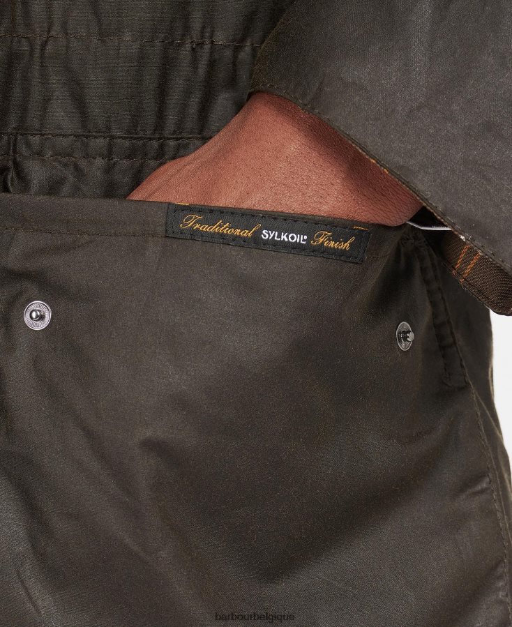 vêtements Barbour veste en cire durham classique olive Hommes T2L6ZP43