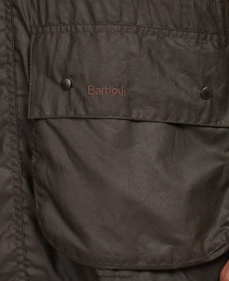 vêtements Barbour veste en cire durham classique olive Hommes T2L6ZP43