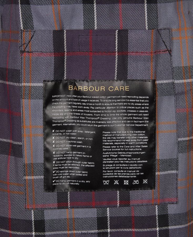 vêtements Barbour veste internationale de cire d\'esprit charbon Hommes T2L6ZP49