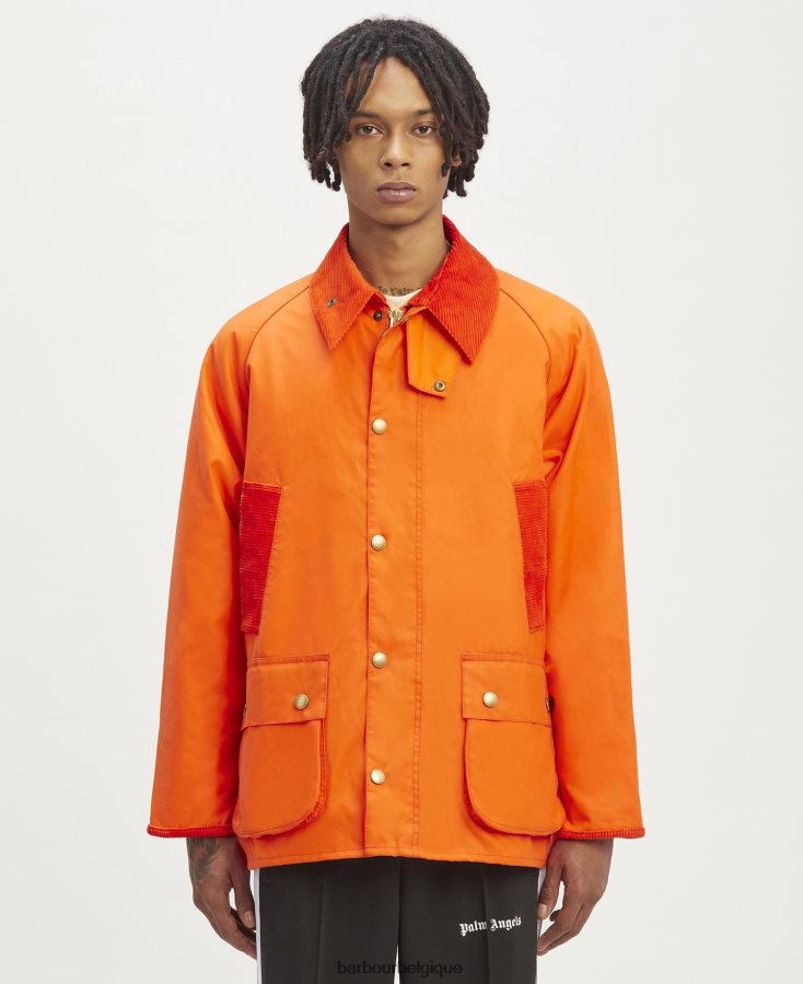 vêtements Palm Angels x Barbour veste cirée malik bedale rose vif Hommes T2L6ZP70