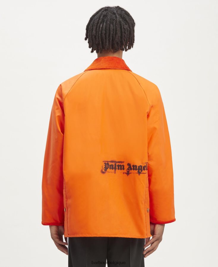 vêtements Palm Angels x Barbour veste cirée malik bedale rose vif Hommes T2L6ZP70