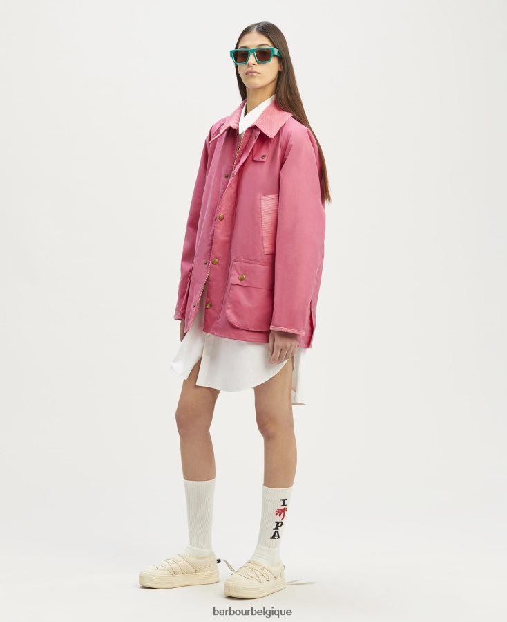 vêtements Palm Angels x Barbour veste cirée malik bedale rose vif Hommes T2L6ZP72