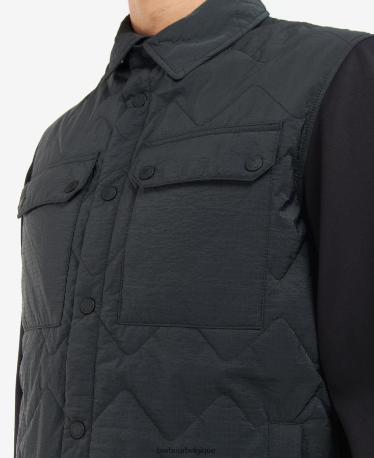 vêtements Barbour veste-chemise matelassée bradley champignon noir Hommes T2L6ZP132