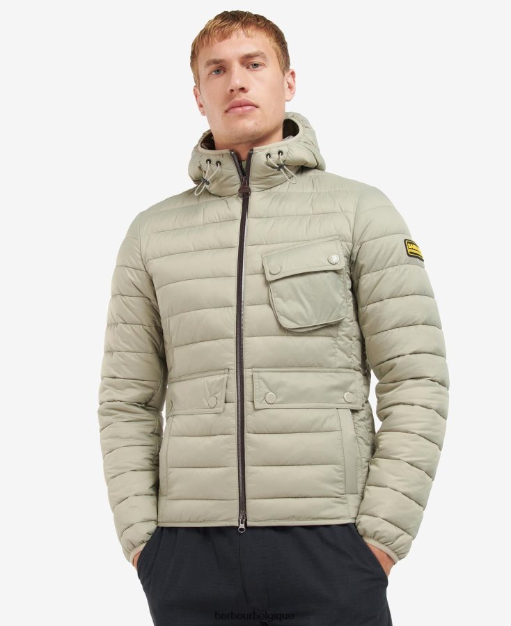 vêtements Barbour veste matelassée à capuche racer ouston noir Hommes T2L6ZP147