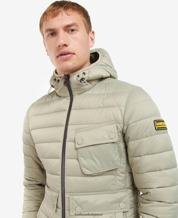 vêtements Barbour veste matelassée à capuche racer ouston noir Hommes T2L6ZP147