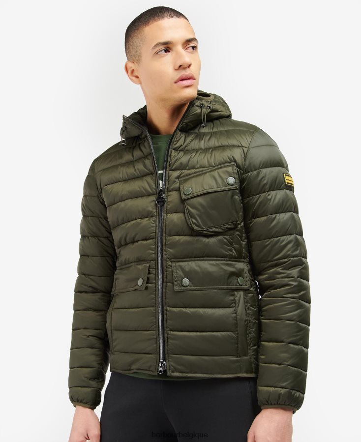 vêtements Barbour veste matelassée à capuche racer ouston sage Hommes T2L6ZP115